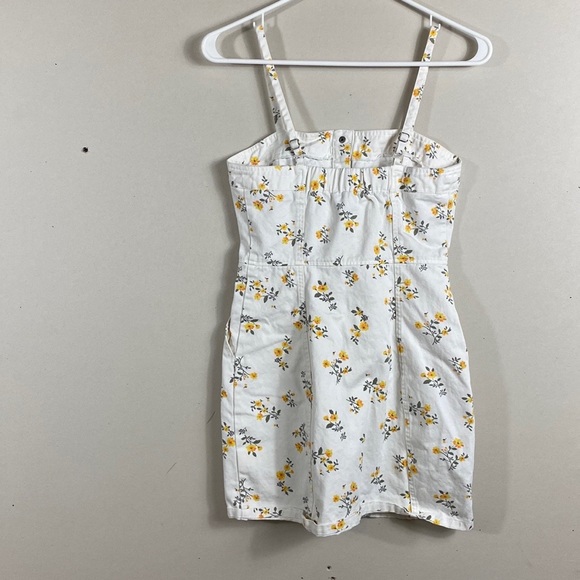 Forever 21 floral White Button Snap Dress bohemian size small has pockets - Picture 4 of 10